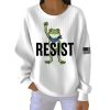 Portland Frog Resist Pit Striped Round Neck Sweatshirt 2