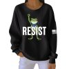 Portland Frog Resist Pit Striped Round Neck Sweatshirt 3
