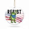 Portland Frog Resist USA Flag Christmas Ornament