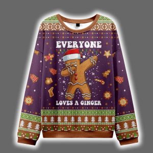 Gingerbread Dabbing Dance Ugly Christmas Sweater
