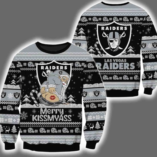 Raiders Merry Kissmyass Santa Claus Ugly Christmas Sweater