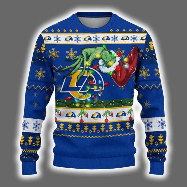 Rams Grnch Hand Ugly Christmas Sweater 2