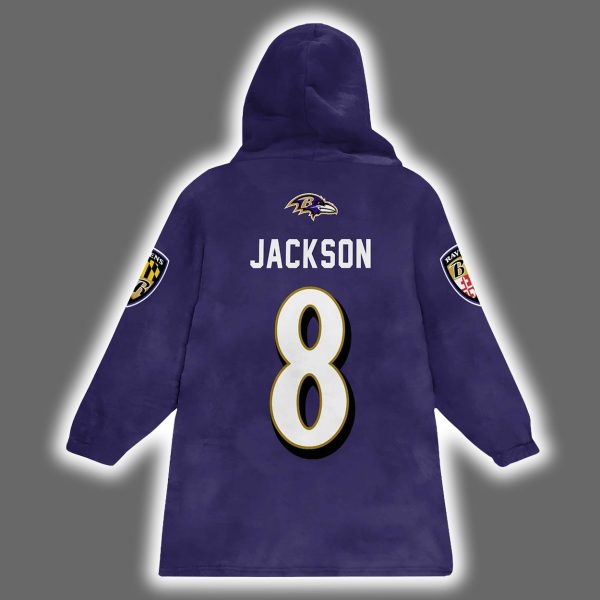 Ravens Nobody Cares Work Harder Lamar Jackson 8 Blanket Hoodie 3