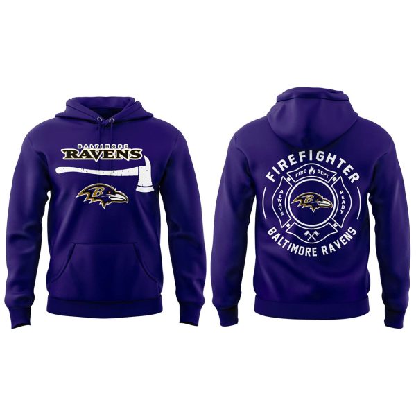 Ravens x Firefighter Appreciation Day 2025 Hoodie Joggers Cap
