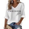 Red Freedom Charlie Kirk Signature Print Waffle Long Sleeve T Shirt 3