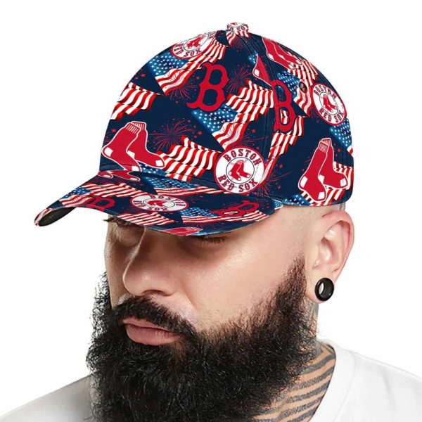 Red Sox Patriotic US Flag Classic Cap