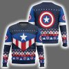 Red White And Blue Captain America Ugly Christmas Sweater