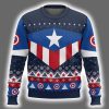 Red White And Blue Captain America Ugly Christmas Sweater 2