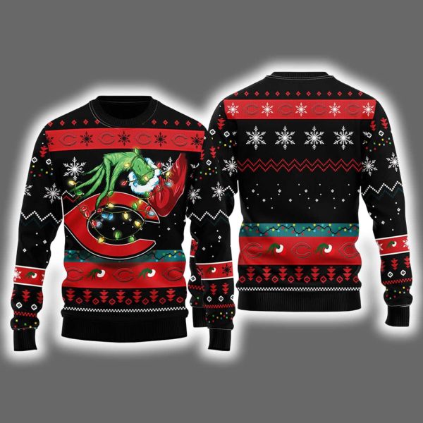 Reds Grnch Hand Ugly Christmas Sweater