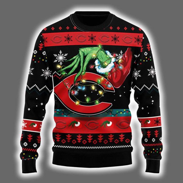 Reds Grnch Hand Ugly Christmas Sweater 2