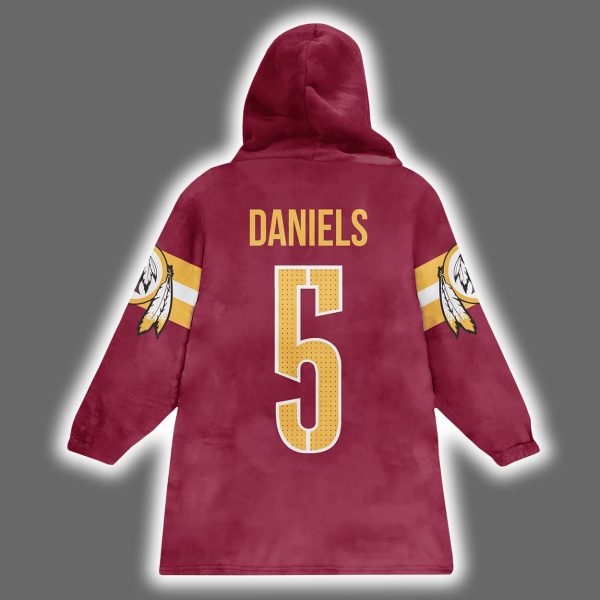 Redskins Oh Hail Yeah Jayden Daniels 5 Blanket Hoodie 3