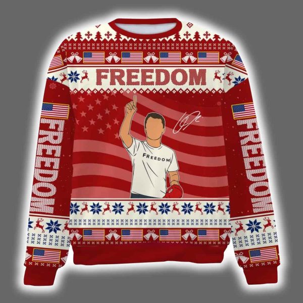 Rest In Peace Charlie Kirk Freedom Signature Ugly Christmas Sweater 2