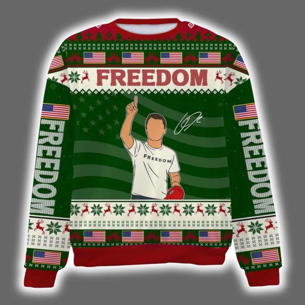 Rest In Peace Charlie Kirk Freedom Signature Ugly Christmas Sweater 5