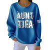 Retro Aunt Tifa Floral Print Pit Striped Sweatshirt
