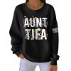 Retro Aunt Tifa Floral Print Pit Striped Sweatshirt 3