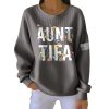 Retro Aunt Tifa Floral Print Pit Striped Sweatshirt 5
