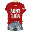 Retro Aunt Tifa Floral Print T Shirt 2