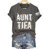 Retro Aunt Tifa Floral Print T Shirt 5