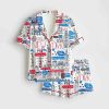 Retro New York Travel Satin Pajama Set
