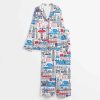 Retro New York Travel Satin Pajama Set 3