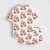 Retro Santa Christmas Blowing Bubble Satin Pajama Set 2