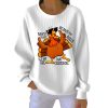 Retro Thanksgiving Turkey Print Round Neck Ribbed Sweatshirt 2