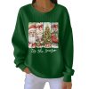 Retro Tis The Season Christmas Print Pit Striped Sweatshirt 3