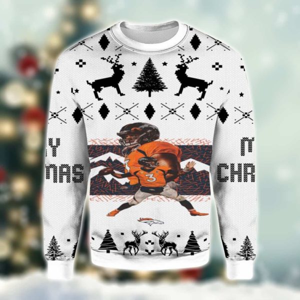 Russell Wilson 3 Broncos Ugly Christmas Sweater 2
