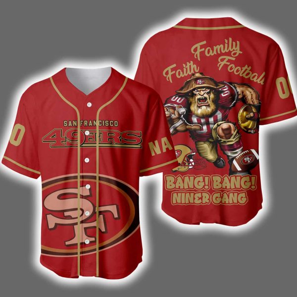 SF 49ers Family Faith Football Personalized Jersey