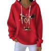Santa Claus Cocktail Martini Glass Ribbed Pit Striped Hoodie