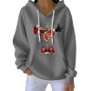 Santa Claus Cocktail Martini Glass Ribbed Pit Striped Hoodie 3