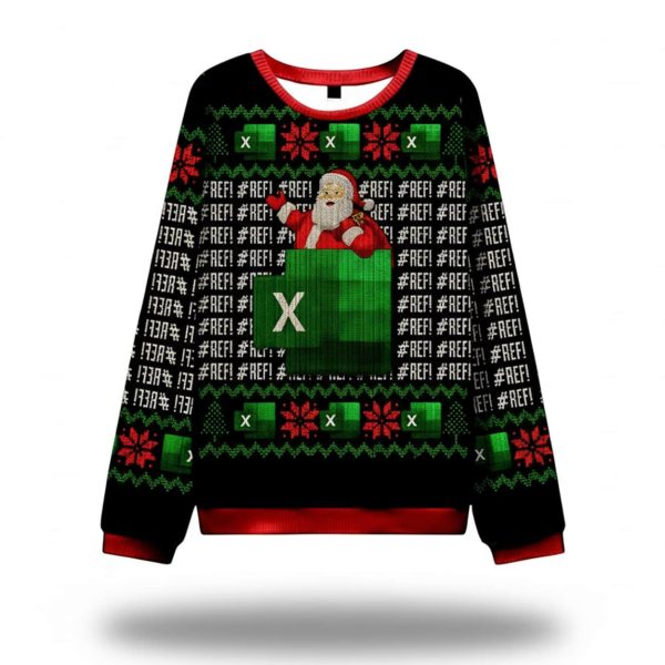 Santa With Excel Ugly Christmas Sweater 2