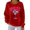 Santa's Favorite Hot Mess Printed Ribbed Round-Neck Sweatshirt