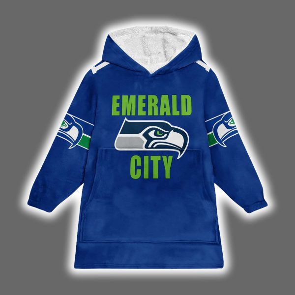 Seahawks Emerald City Jaxon Smith Njigba 11 Blanket Hoodie 2