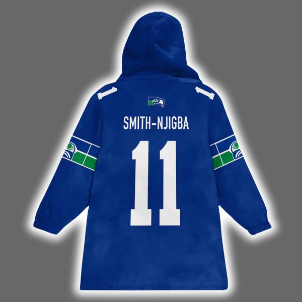 Seahawks Emerald City Jaxon Smith Njigba 11 Blanket Hoodie 3