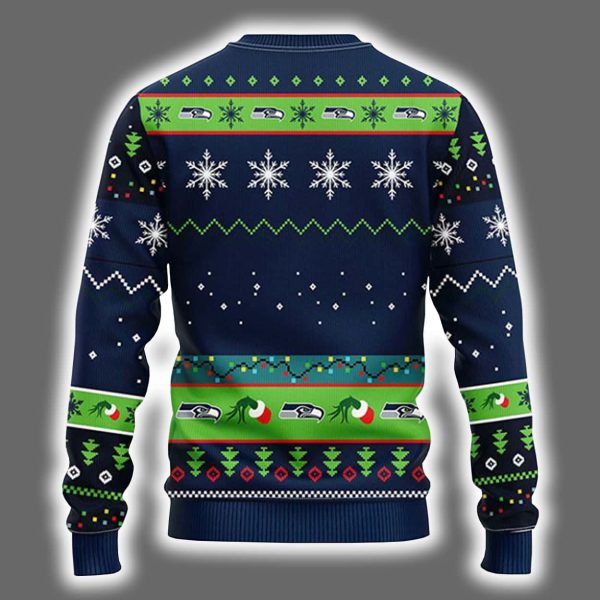 Seahawks Grnch Hand Ugly Christmas Sweater 3