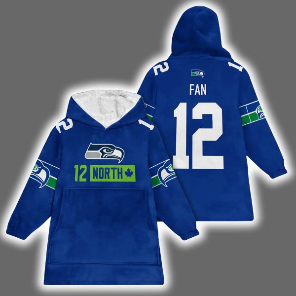 Seahawks North 12 Fan Blanket Hoodie