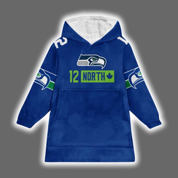 Seahawks North 12 Fan Blanket Hoodie 2