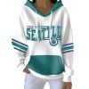 Seattle Baseball 1977 Print Ribbed Pit Striped Hoodie