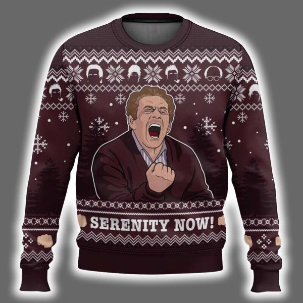 Serenity Now Seinfeld Ugly Christmas Sweater 2