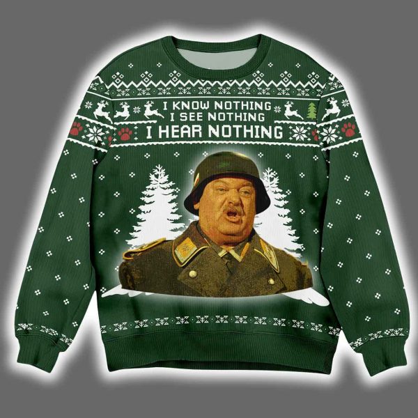 Sergeant Schultz I Know Nothing Christmas Ugly Sweater