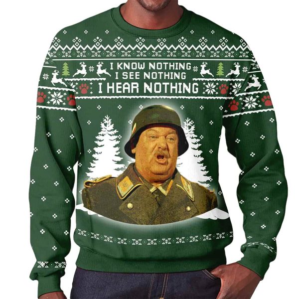 Sergeant Schultz I Know Nothing Christmas Ugly Sweater 2