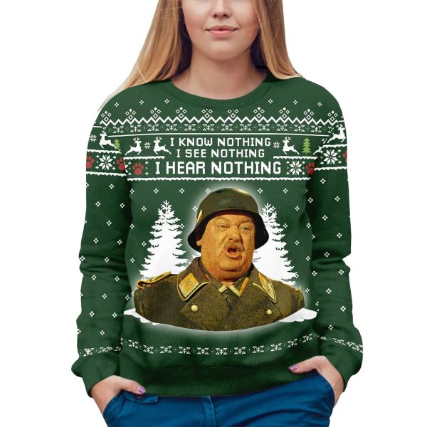 Sergeant Schultz I Know Nothing Christmas Ugly Sweater 3