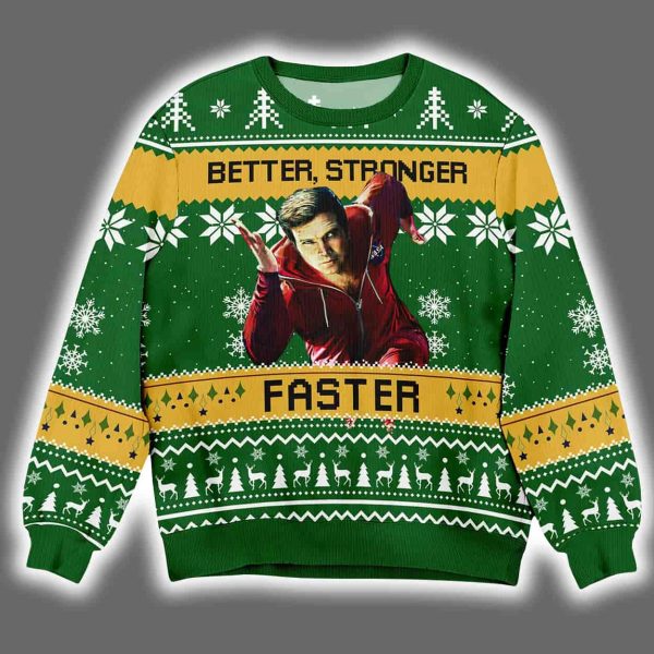 Six Million Dollar Man Better Stronger Faster Ugly Christmas Sweater
