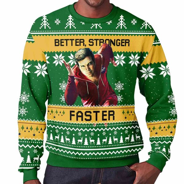 Six Million Dollar Man Better Stronger Faster Ugly Christmas Sweater 2