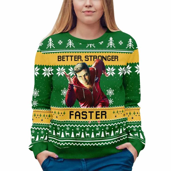 Six Million Dollar Man Better Stronger Faster Ugly Christmas Sweater 3