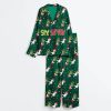 Six Seven Christmas Grnch Santa Satin Pajama Set 3