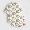 Six Seven Christmas Grnch Skeleton Satin Pajama Set 2