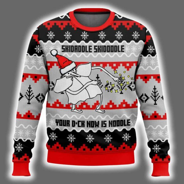 Skidaddle Skidoodle Your Dck Now Is A Noodle Meme Ugly Christmas Sweater 2