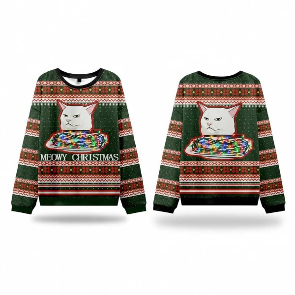 Smudge Funny Cat Meowy Christmas Ugly Sweater